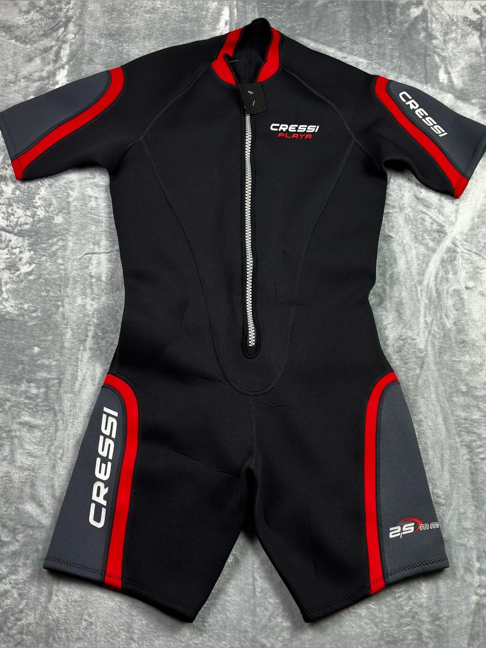 Cressi Playa 2.5mm Shorty Wetsuit Mens XL/5 Zip Neoprene Scuba Diving Snorkeling